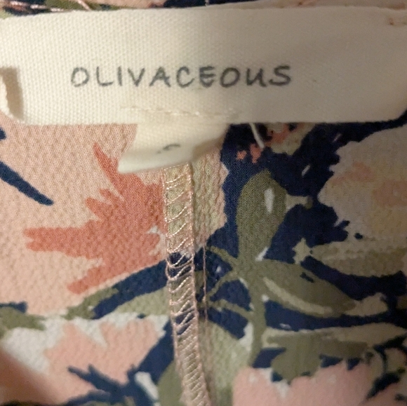 Olivaceous Pink Floral Halter Sundress V Neck with Front Ties Closure Sz. S - Picture 10 of 10